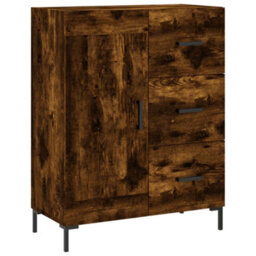 Berkfield Highboard Smoked Oak 69.5X34X180 Cm Engineered Wood - thumbnail 7