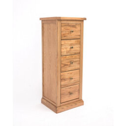 Cabinet Bits Salerno 5 Drawer Narrow Chest Of Drawers Brass Knob - thumbnail 2