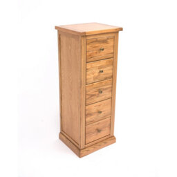 Cabinet Bits Salerno 5 Drawer Narrow Chest Of Drawers Brass Knob - thumbnail 3