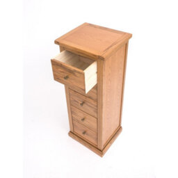 Cabinet Bits Salerno 5 Drawer Narrow Chest Of Drawers Brass Knob - thumbnail 4
