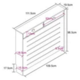 Radiator Cover Cabinet Modern Drawer Storage Mdf Horizontal Cream Grey Black - thumbnail 5