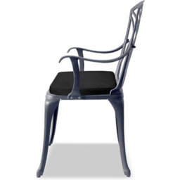 Centurion Supports Oshowa Garden And Patio Table And 4 Large Chairs Bistro Set - Grey With Black Cushions - thumbnail 2