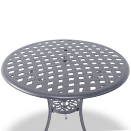 Centurion Supports Oshowa Garden And Patio Table And 4 Large Chairs Bistro Set - Grey With Black Cushions - thumbnail 4