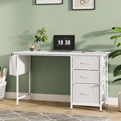 Darphe Multipurpose White Metal Frame Computer Desk For Home Office - image 1