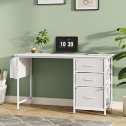 Darphe Multipurpose White Metal Frame Computer Desk For Home Office - thumbnail 1