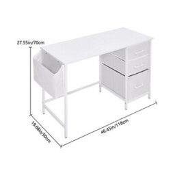 Darphe Multipurpose White Metal Frame Computer Desk For Home Office - thumbnail 3