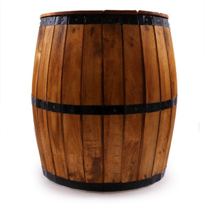 Serenityy - Barrel Side Table, Whitewash Finish With Removable Top, 60 Cm H X 48.5 Cm W - image 1