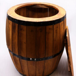 Serenityy - Barrel Side Table, Whitewash Finish With Removable Top, 60 Cm H X 48.5 Cm W - thumbnail 2