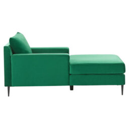 Beliani Chaise Longue Gueret Velvet Green - thumbnail 5