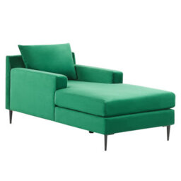 Beliani Chaise Longue Gueret Velvet Green