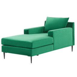 Beliani Chaise Longue Gueret Velvet Green - thumbnail 4