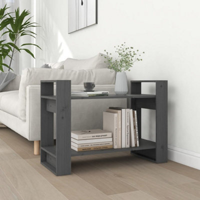 Berkfield Book Cabinet/room Divider Grey 80X35X56.5 Cm Solid Wood Pine - image 1