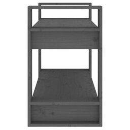 Berkfield Book Cabinet/room Divider Grey 80X35X56.5 Cm Solid Wood Pine - thumbnail 6