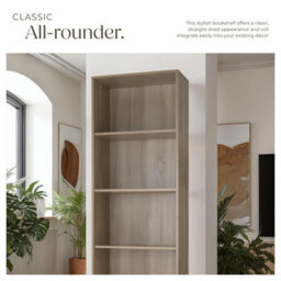 Tectake Bookshelf Lexi - Bookcase With 5 Shelves  - Wood Light, Oak Sonoma - thumbnail 4