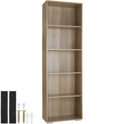 Tectake Bookshelf Lexi - Bookcase With 5 Shelves  - Wood Light, Oak Sonoma - thumbnail 1