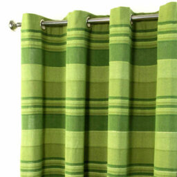 Homescapes Cotton Morocco Striped Green Curtains 167 X 182 Cm - thumbnail 2