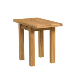 Hallowood Furniture Waverly Small Folding Table With 4 Ladder Back Oak Chairs With Beige Fabric Seats - thumbnail 7