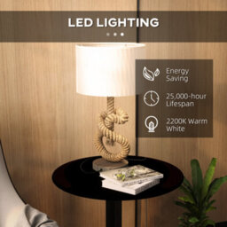 Homcom Led Nautical Table Lamp With Usb Charging Port For Bedroom Living Room - thumbnail 5