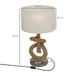Homcom Led Nautical Table Lamp With Usb Charging Port For Bedroom Living Room - thumbnail 3