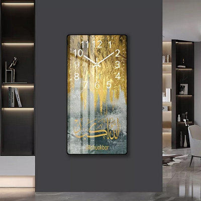 Hygrad Built to Survive Crystal Porcelain Print Decorative Islamic Wall Clock Calligraphy Modern Style - image 1
