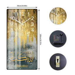 Hygrad Built to Survive Crystal Porcelain Print Decorative Islamic Wall Clock Calligraphy Modern Style - thumbnail 6