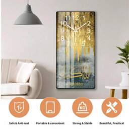 Hygrad Built to Survive Crystal Porcelain Print Decorative Islamic Wall Clock Calligraphy Modern Style - thumbnail 5
