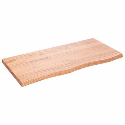 Berkfield Wall Shelf Light Brown 100X50X4 Cm Treated Solid Wood Oak - image 1