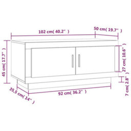 Vidaxl Coffee Table Brown Oak 102X50X45 Cm Engineered Wood - thumbnail 3