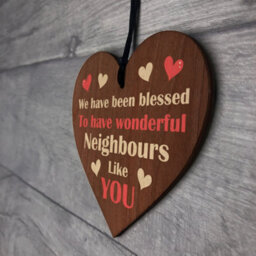 Red Ocean Neighbour Thank You Gifts - Neighbour Christmas - Friendship Gift For Neighbour - Wooden Hanging Heart Plaque - thumbnail 7