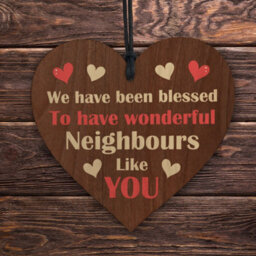 Red Ocean Neighbour Thank You Gifts - Neighbour Christmas - Friendship Gift For Neighbour - Wooden Hanging Heart Plaque - thumbnail 5