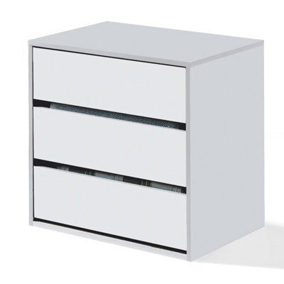 Direct Furniture Suppliers Ltd Arc Internal Storage 3 Drawer Chest For Wardrobe - White - image 1