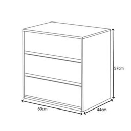 Direct Furniture Suppliers Ltd Arc Internal Storage 3 Drawer Chest For Wardrobe - White - thumbnail 4