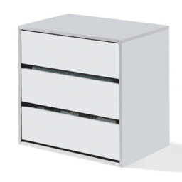 Direct Furniture Suppliers Ltd Arc Internal Storage 3 Drawer Chest For Wardrobe - White - thumbnail 1