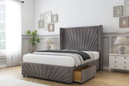 "Comfort Sunrise Slate Naples Divan Bed Set 2 Drawers Foot-End - 54"" Wingback & 12"" Footboard 5' King" - thumbnail 2