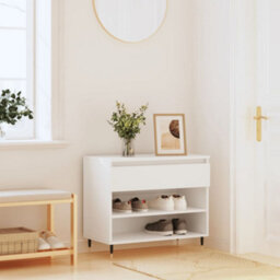 Berkfield Shoe Cabinet White 70X36X60 Cm Engineered Wood - thumbnail 1