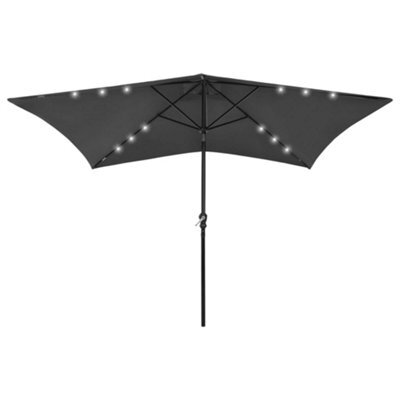 Walplus Garden Parasol With Leds And Steel Pole Anthracite 2X3 M - image 1