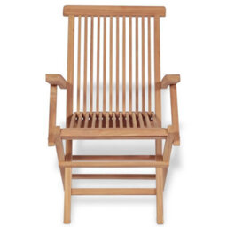 Berkfield 5 Piece Garden Dining Set Solid Teak Wood - thumbnail 5