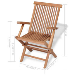 Berkfield 5 Piece Garden Dining Set Solid Teak Wood - thumbnail 8