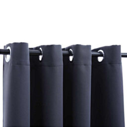 Berkfield Elegant Blackout Curtains With Metal Rings 2 Pcs Anthracite 140X245 Cm - thumbnail 3