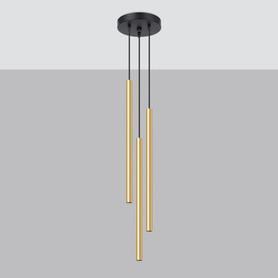 Sollux Lighting Pastelo Steel Golden Gloss 3 Lights Modern Pendant Ceiling Light