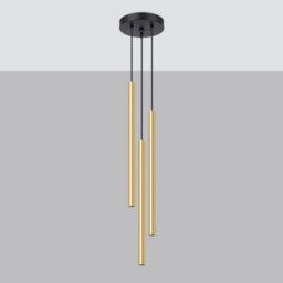 Sollux Lighting Pastelo Steel Golden Gloss 3 Lights Modern Pendant Ceiling Light - thumbnail 1