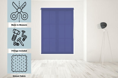 Caecus Blinds Made To Measure Straight Edge Daylight  Roller Blind Electric Blue 150Cm - image 1