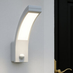 CGC Lighting Cgc White Led Curved Outdoor Outside Garden Porch Wall Light With Pir Motion Sensor Security - thumbnail 3