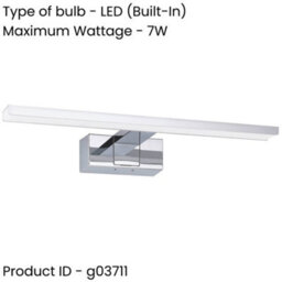 Loops 2 Pack Sleek Modern Chrome Mirror Wall Light - 60Cm Led Fixture For Stylish Bathrooms - thumbnail 2