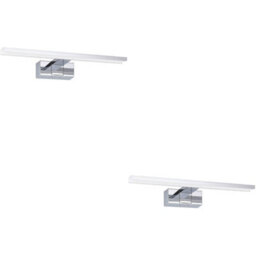 Loops 2 Pack Sleek Modern Chrome Mirror Wall Light - 60Cm Led Fixture For Stylish Bathrooms - thumbnail 1