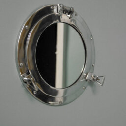 Melody Maison Silver Metal Porthole Mirror 28Cm X 28Cm - thumbnail 1