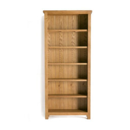 Surrey Oak 6 Tier Large Bookcase - By Roseland Furniture - thumbnail 3