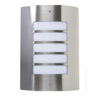 Valuelights Stainless Steel And Frosted Ip44 Rated Outdoor Garden Wall Mounted Security Light With Led Candle Bulb In Cool White - image 1