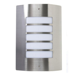 Valuelights Stainless Steel And Frosted Ip44 Rated Outdoor Garden Wall Mounted Security Light With Led Candle Bulb In Cool White