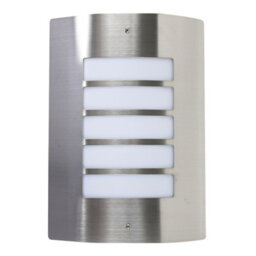Valuelights Stainless Steel And Frosted Ip44 Rated Outdoor Garden Wall Mounted Security Light With Led Candle Bulb In Cool White - thumbnail 7